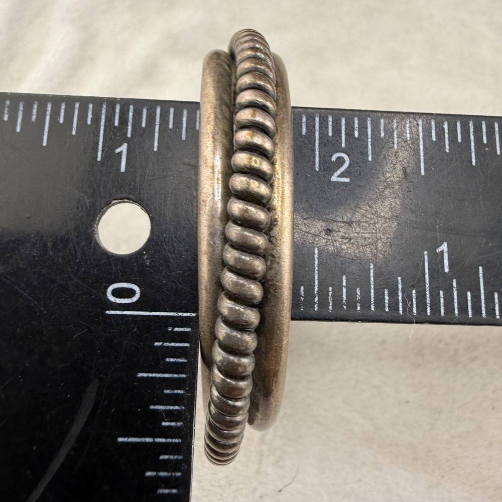 Vintage Cuff Bracelet Twisted Coil Silver Tone 6" - Picture 11 of 11
